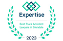 Expertise.com Best Truck Accident Lawyers in Glendale award logo